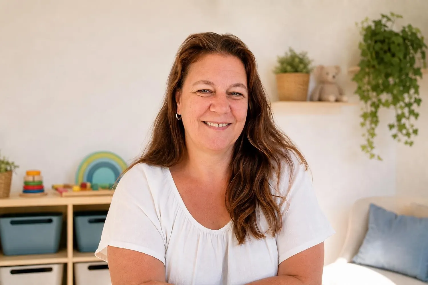 Andrea Bär in den Räumen der Aqua Bärchen